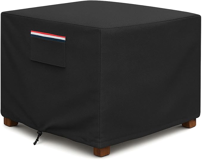 Square Waterproof Patio Ottoman Cover, 600D Heavy Duty Outdoor Furniture Cover by Unknown