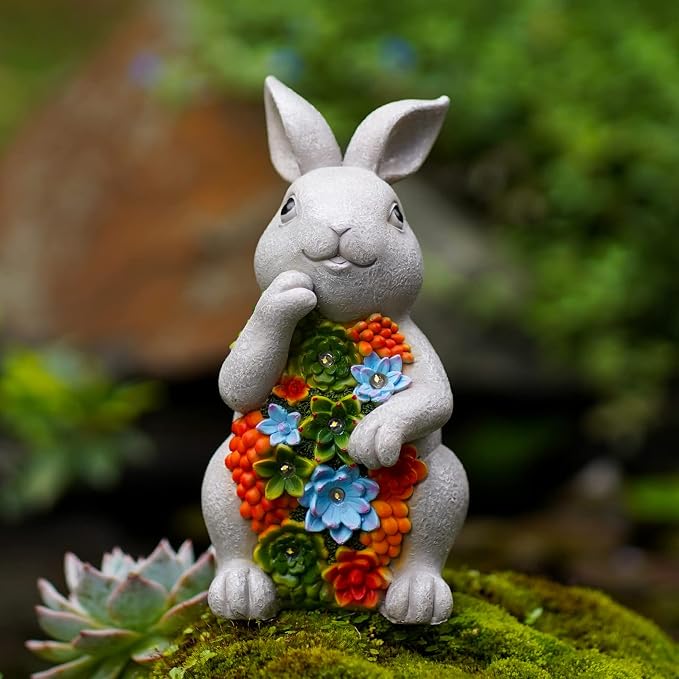 Nacome Solar Garden Outdoor Statues Bunny - Image 3