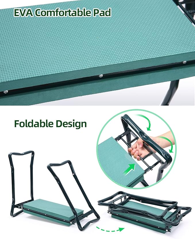 Ohuhu Garden Kneeler and Seat, Heavy Duty Garden Stool - Image 6