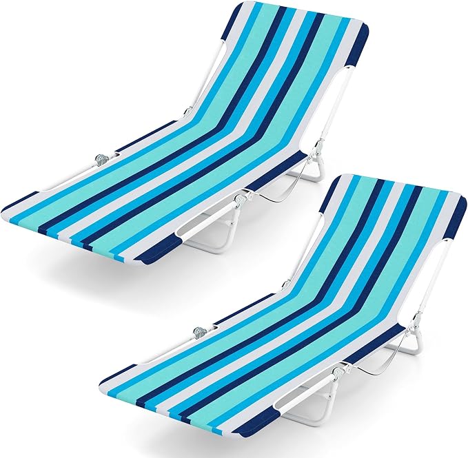 GYMAX Tanning Chair, 330lbs Capacity & Shoulder Strap, Portable Layout by GYMAX
