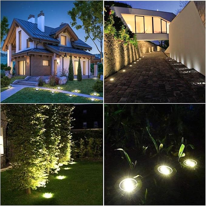 4.6 Inch Diameter Solar Ground Lights, Waterproof Solar Garden Lights, Outdoor - Image 6