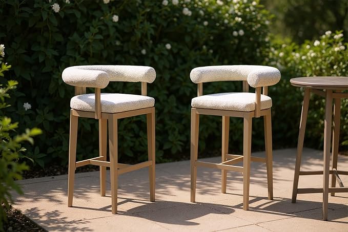 PURPLE LEAF Bar Stools Set of 2 Patio Tall Bar Chairs by PURPLELEAF
