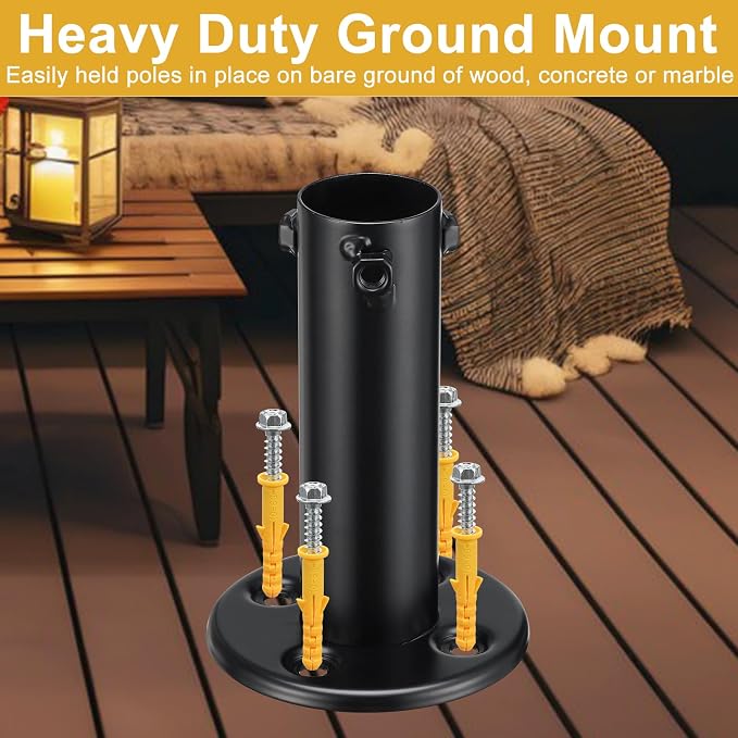 String Light Poles for Outside Deck 2 Pack 8FTHeavy Duty Metal Garden Outdoor - Image 2