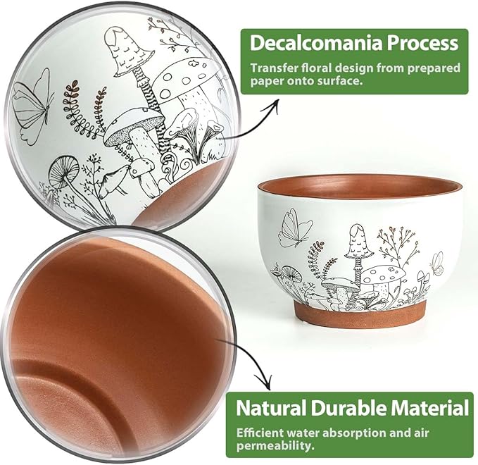 YBX 8 Inch & 6 Inch Terracotta Pots, Plant Pots, Flower Pots - Image 7