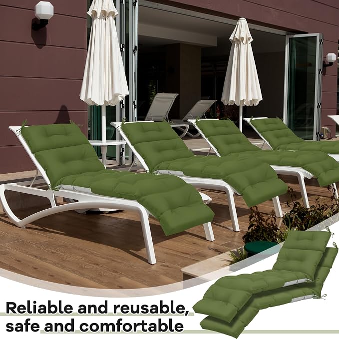 Kigley 2 Pcs Chaise Lounge Cushions 75 x 22 x 5 Inches Soft Lounge Chair - Image 6
