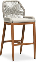 PURPLE LEAF Bar Stool 1 Piece Outdoor Bar Height Metal Stool Modern Wicker by PURPLELEAF