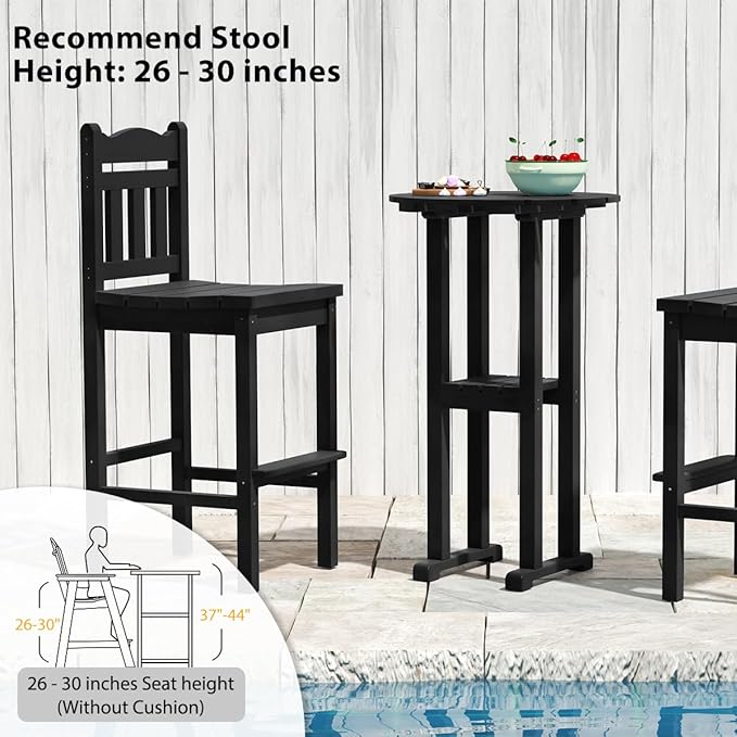 Sundale Outdoor 39 Inches Height Adirondack Bar Table, Patio HDPE Pub Height - Image 6