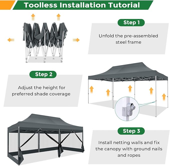 COBIZI 10x20 Heavy Duty Pop Up Canopy Tent - Image 7