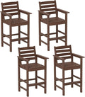 Tangkula Patio Adirondack Chairs Set of 4, HDPE Bar Height Chair by TANGKULA