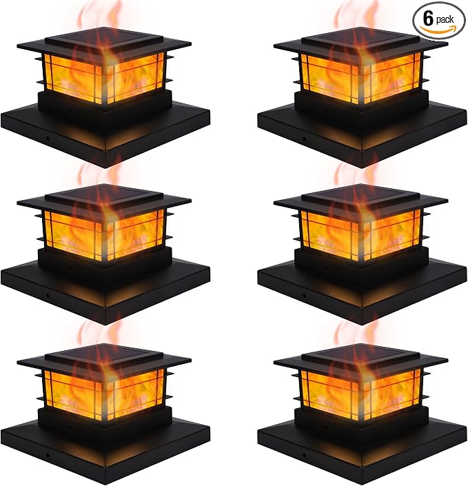 Dynaming 6 Pack Solar Post Cap Lights Outdoor by Dynaming