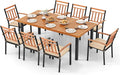 Tangkula 9 Pieces Patio Dining Set, Outdoor Acacia Wood Table and Chairs by TANGKULA