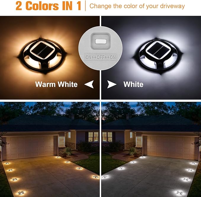 VOLISUN Solar Driveway Lights Dock Marine Lights 16 Pack, 2 Colors in 1 - Image 2