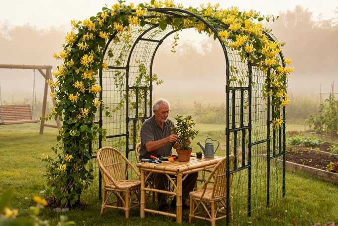 SUNYRISY Outdoor Garden Arch Trellis, Plant Support - Image 2
