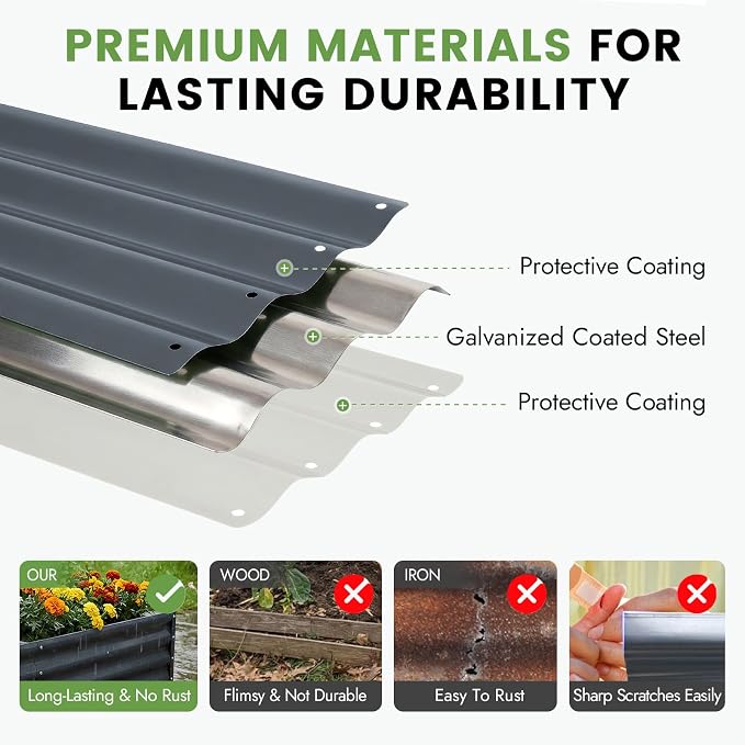 INNO STAGE Galvanized Raised Garden Bed Kit, Rust-Resistant & Easy Assembly - Image 4