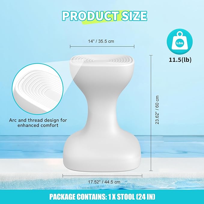 24" Pool stools for Underwater, Pre-Weighted Pool Stool - Image 4