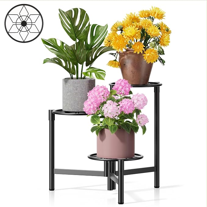 Tiered Plant Stand Outdoor 3 Tier Indoor Metal Flower Shelf by Unknown