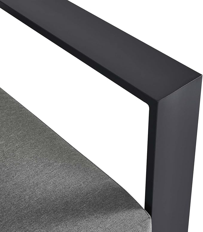 Modway Tahoe Aluminum Modular Right-Facing Outdoor Patio Loveseat in Gray - Image 7