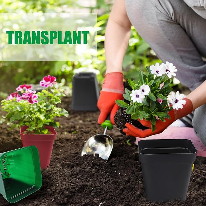 Square Plastic Nursery Pot 3" 120 Pcs Deep Succulent Pots Small Flower Planter - Image 6