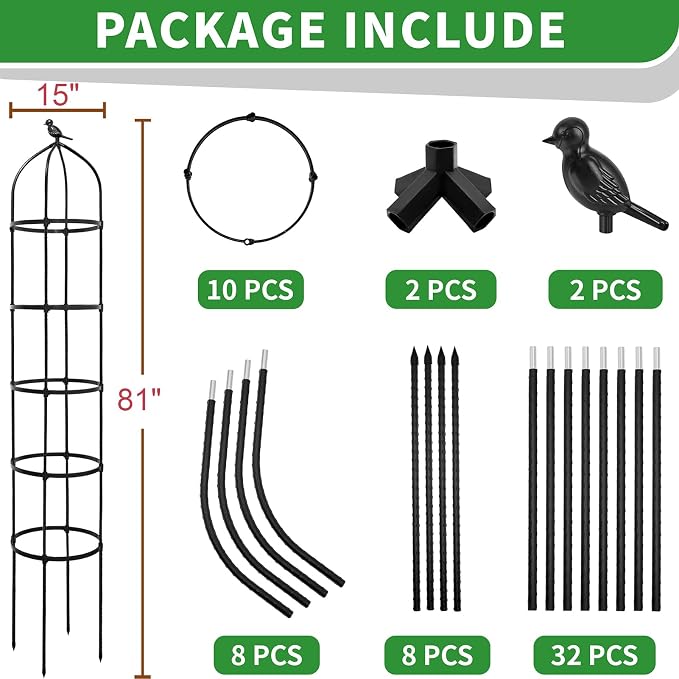 2-Pack 6.7FT Garden Obelisk Trellis - Image 2