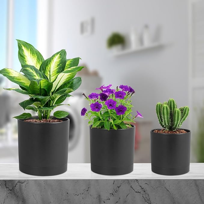 6/5/4 inch Flower Pots, Plastic Planters - Image 7