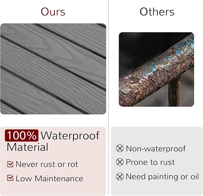 Stoog Outdoor Bench, 2-Person Outdoor Dining Bench, All-Weather HIPS Garden - Image 6