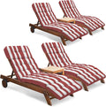 Outdoor Chaise Lounge Chair Cushion Set of 4, Waterproof 74.4 x 22 x 4.7 Inches by Tycdiose