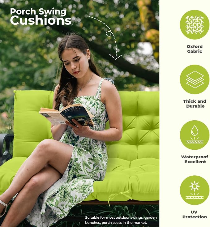 Porch Swing Cushions, Waterproof Patio Swing Cushions - Image 2