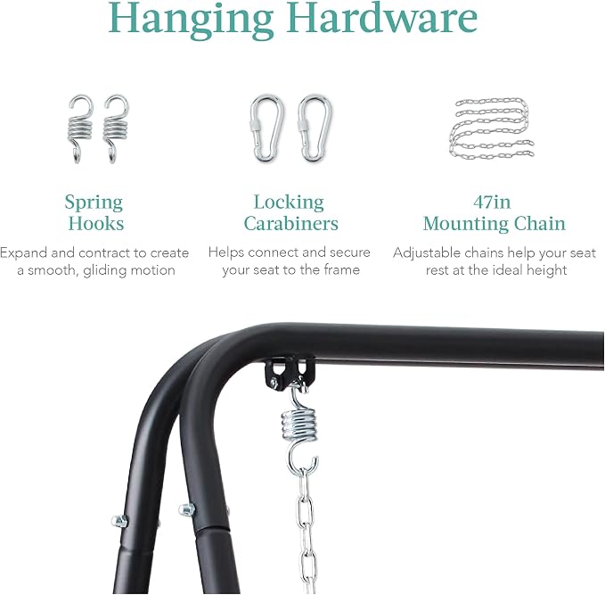 Best Choice Products Hammock Chair Stand, 75in Tall Heavy Duty Indoor Outdoor - Image 6