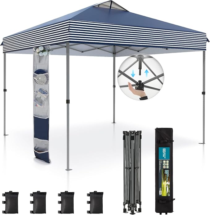 Sophia & William Canopy Tent Pop Up 10x10 ft One Person Push Set Up Tent by SophiaWilliam