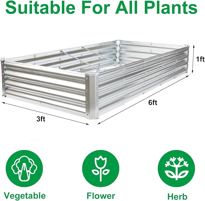 JERIA 6×3×1ft Raised Garden Bed - Image 2