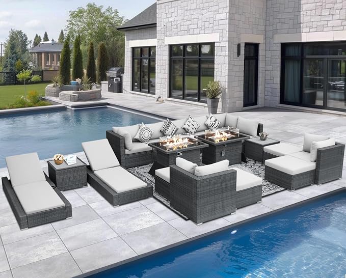 NICESOUL 18 Piece Extra Large Luxury Patio Furniture Set - Image 2