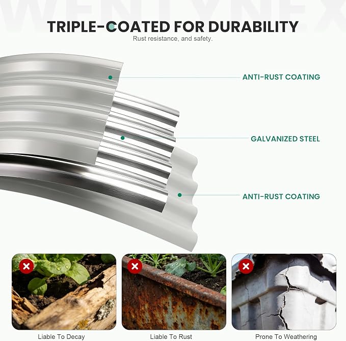 4×2×1.4FT Galvanized Raised Garden Bed Outdoor, Metal Raised Garden Bed Kit - Image 7