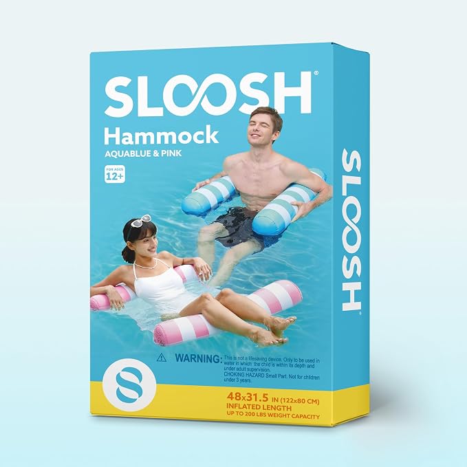 SLOOSH 2 Packs Hammock Pool Floats Adults, 4-in-1 Multi-Purpose Inflatable Pool - Image 8