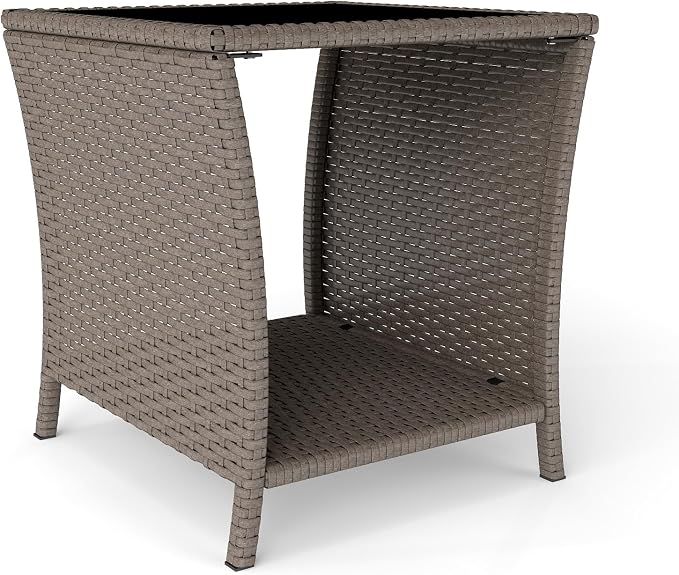 Kinfant Rattan Patio Side Table by Kinfant