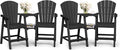 Ciokea Tall Adirondack Chairs Set of 4, HDPE Outdoor Adirondack Bar Stools by CIOKEA