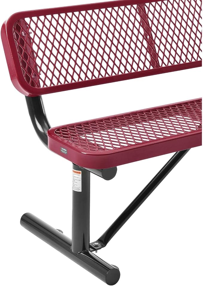 Global Industrial 48" L Outdoor Steel Bench - Image 5