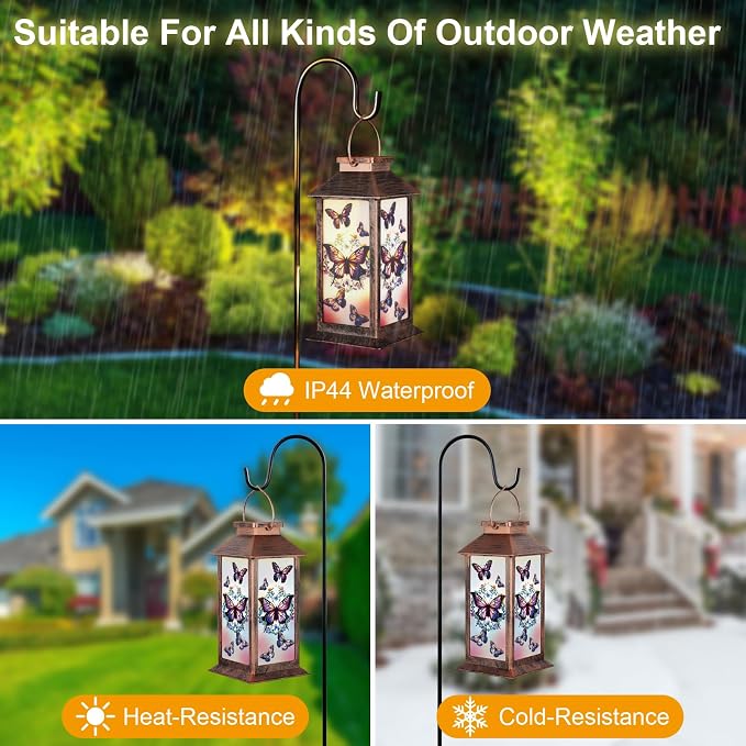Solar Lantern Outdoor Waterproof Butterfly Garden Decor Birthday Gifts - Image 3