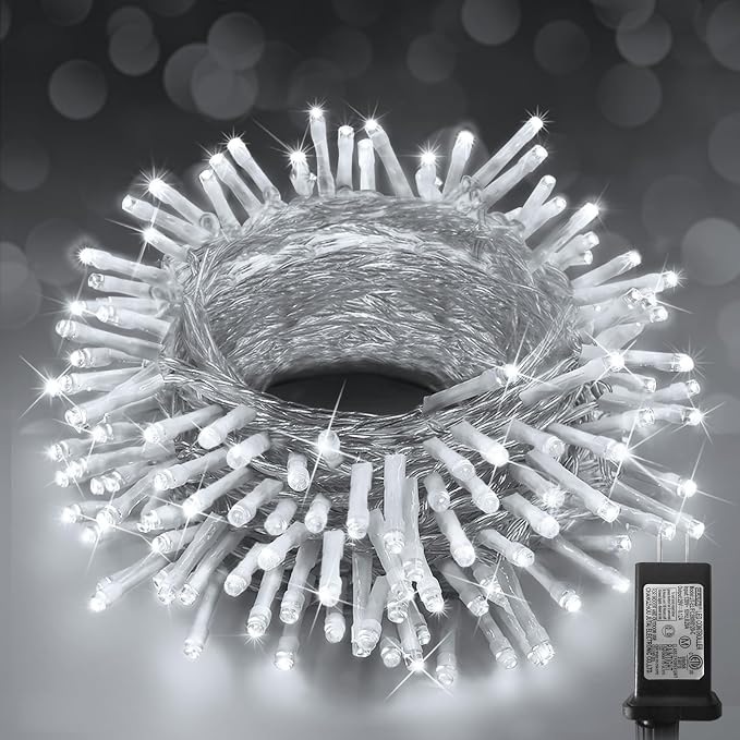 KNONEW Christmas String Lights Indoor Plug in, 60FT 180LED Outdoor Waterproof by KNONEW