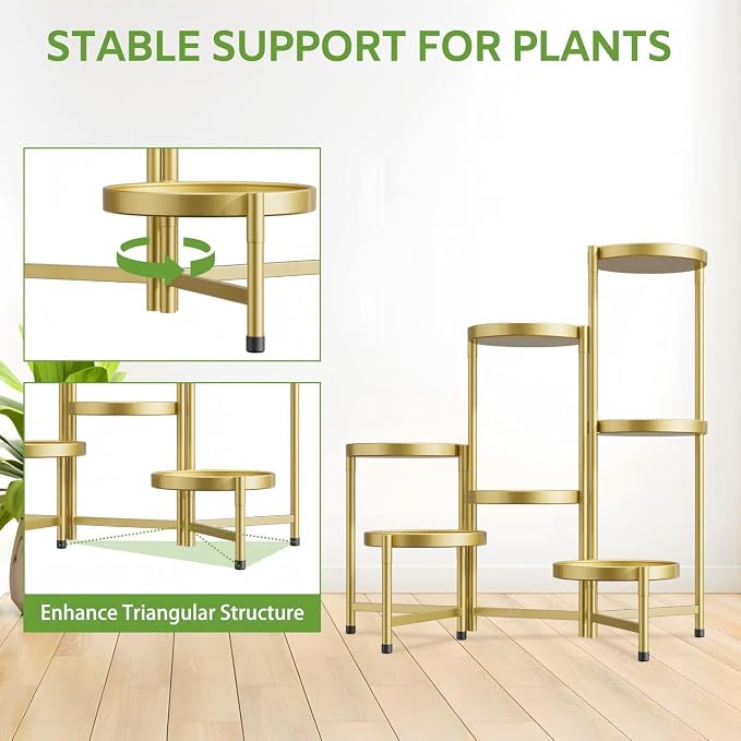 iDavosic.ly 7 Tier Large Plant Stand Indoor, 10 Inch Wide Tall Corner Metal - Image 6