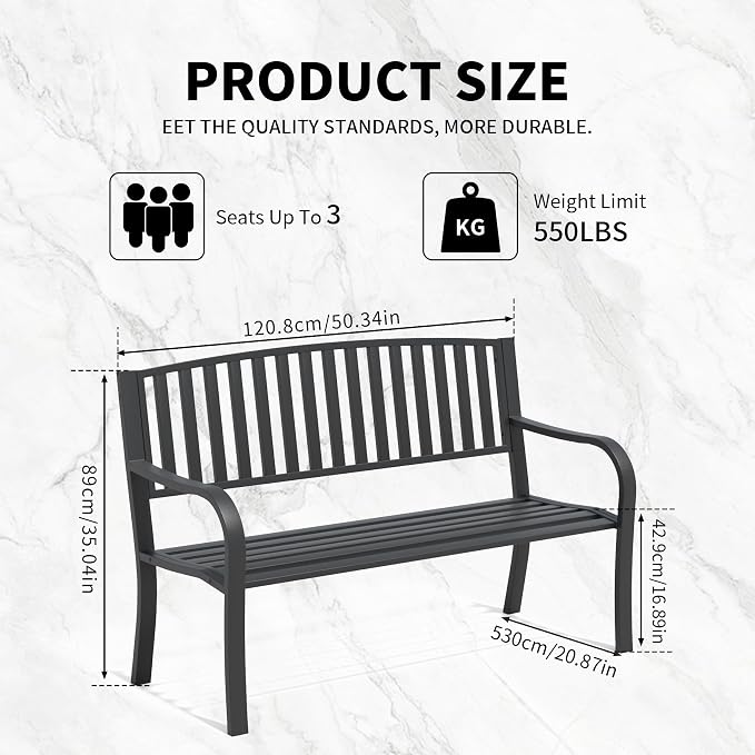 YLGJ&TIDY 50 Inches Garden Benches - Image 2