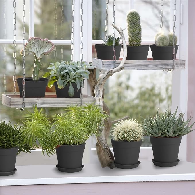 4 inch Small Plant Pots, 28 Pack Plastic Planters - Image 4