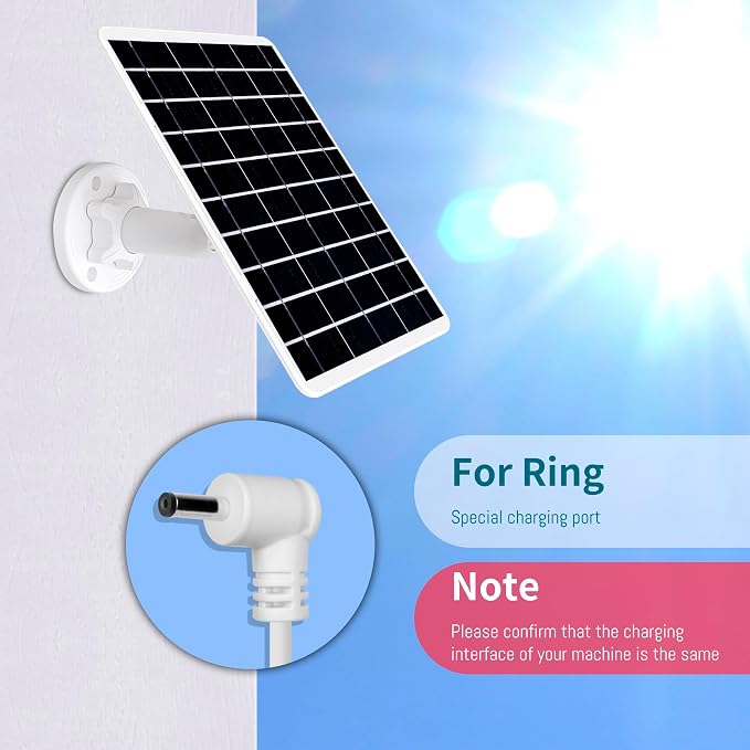 2-Pack 5W 6V Solar Panel for Ring Camera, Solar Charger Compatible - Image 2