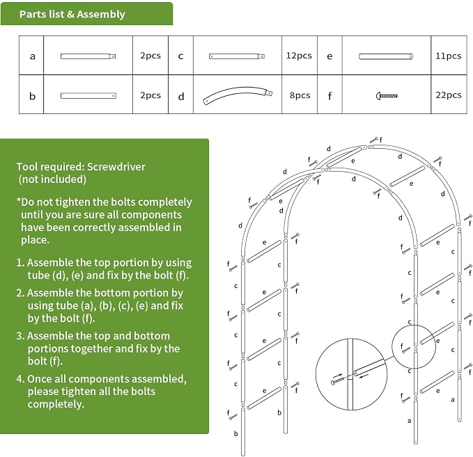 Metal Garden Arch Trellis for Climbing Plants Outdoor, Garden Arbors and Arches - Image 8