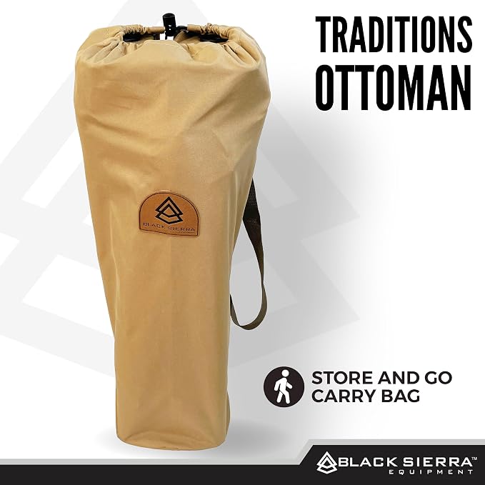 Black Sierra Traditions Camping Foot Stool, Folding Camp Ottoman, Lightweight - Image 6