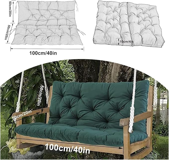 Swing Cushion Replacement Outdoor Porch Waterproof Bench Cushion 2-3 Seater - Image 7