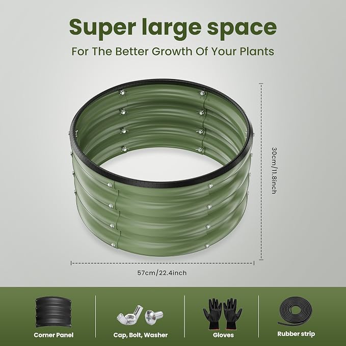 ZXZYHFTY Round Galvanized Raised Garden Bed kit, Round Large Metal Raised - Image 4