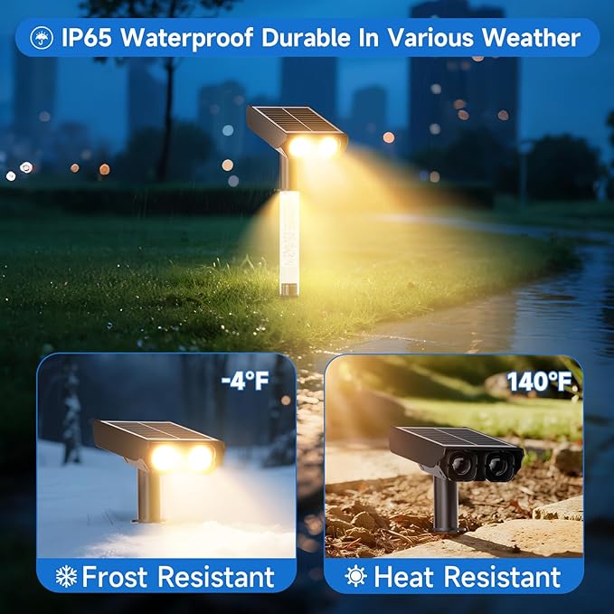 Solar Spot Lights Outdoor Adjustable Beam & PC Light Guide Column, 12 Pack - Image 7