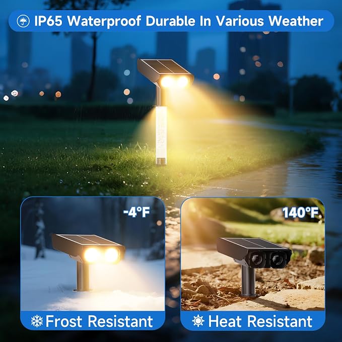 Solar Spot Lights Outdoor Adjustable Beam & PC Light Guide Column, 4 Pack Solar - Image 7