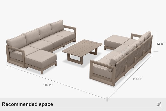 PURPLE LEAF Patio Furniture Set L-Shaped Outdoor Couch - Image 9
