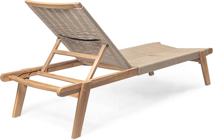 Christopher Knight Home Set of 2 Outdoor Patio Wood Adjustable Chaise Lounges - Image 7
